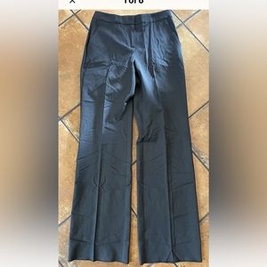 ST JOHN Flat Front Tropical Weight Wool Trouser in Gray Size 2 $795 NWOT